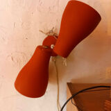 Double wall lamp in metal and brass 1950