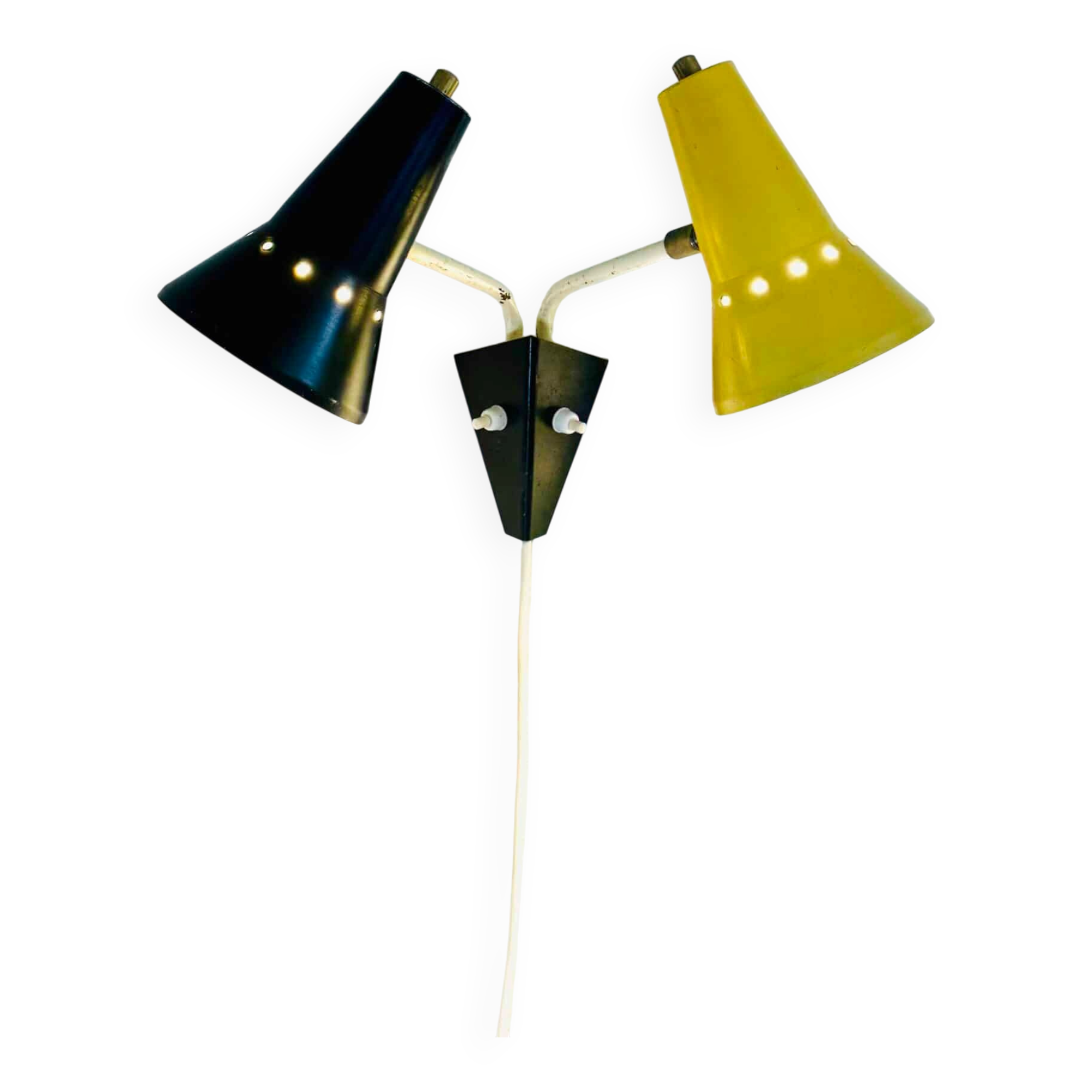 Double Cone Wall Lamp By J.J.M. Hoogervorst For Anvia Nederland, The Netherlands Early 1950S
