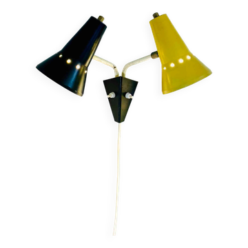 Applique murale Double Cone par J.J.M. Hoogervorst pour Anvia Nederland, Pays-Bas, début des années 1950.