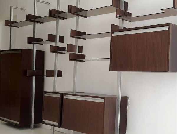 Meuble living / Bibliothèque suspendue modulable par Michel Ducaroy pour Ligne Roset Vintage 1970
