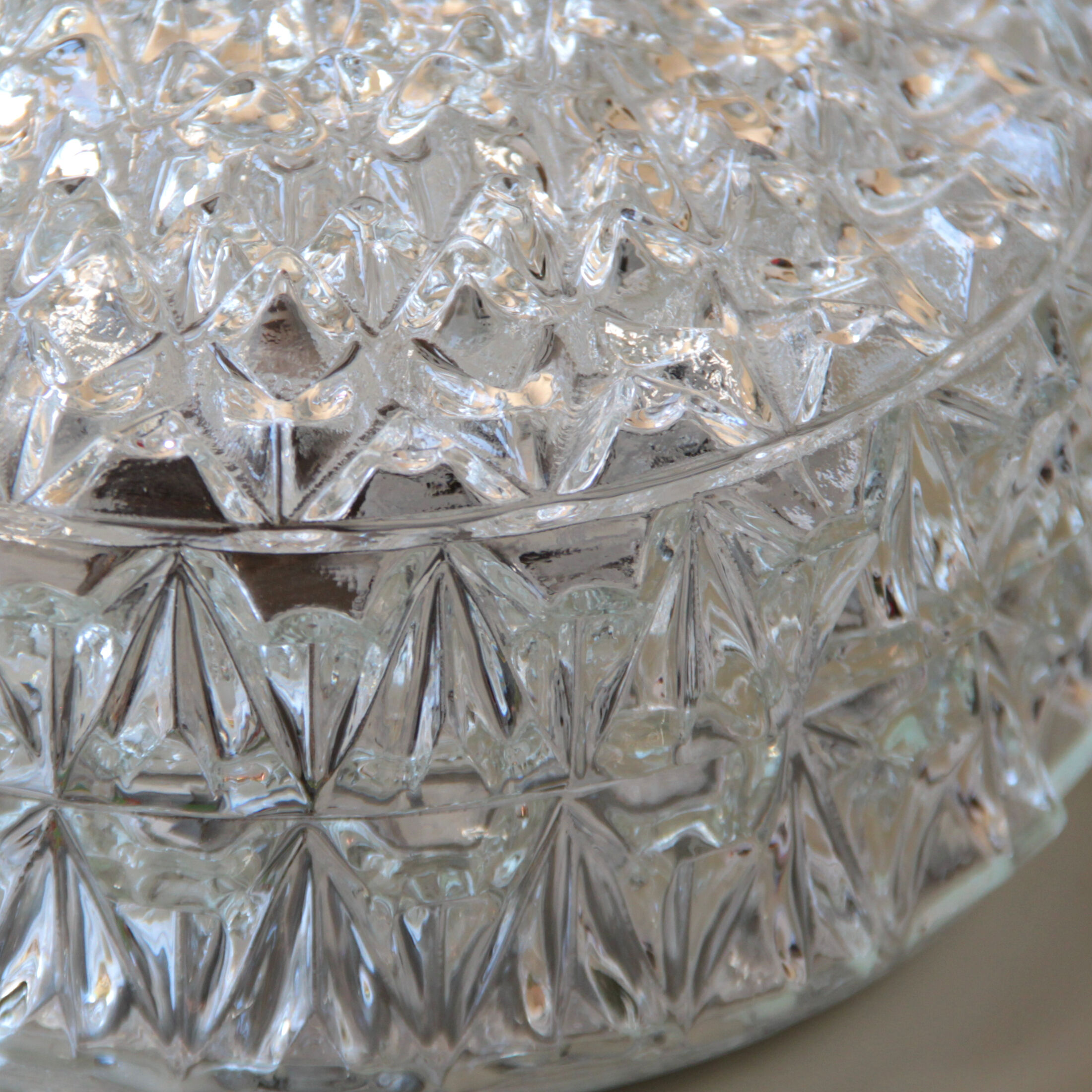 Wall lamp round ceiling lamp in minimalist glass 1970 1980 seventies eighties antique luminaire