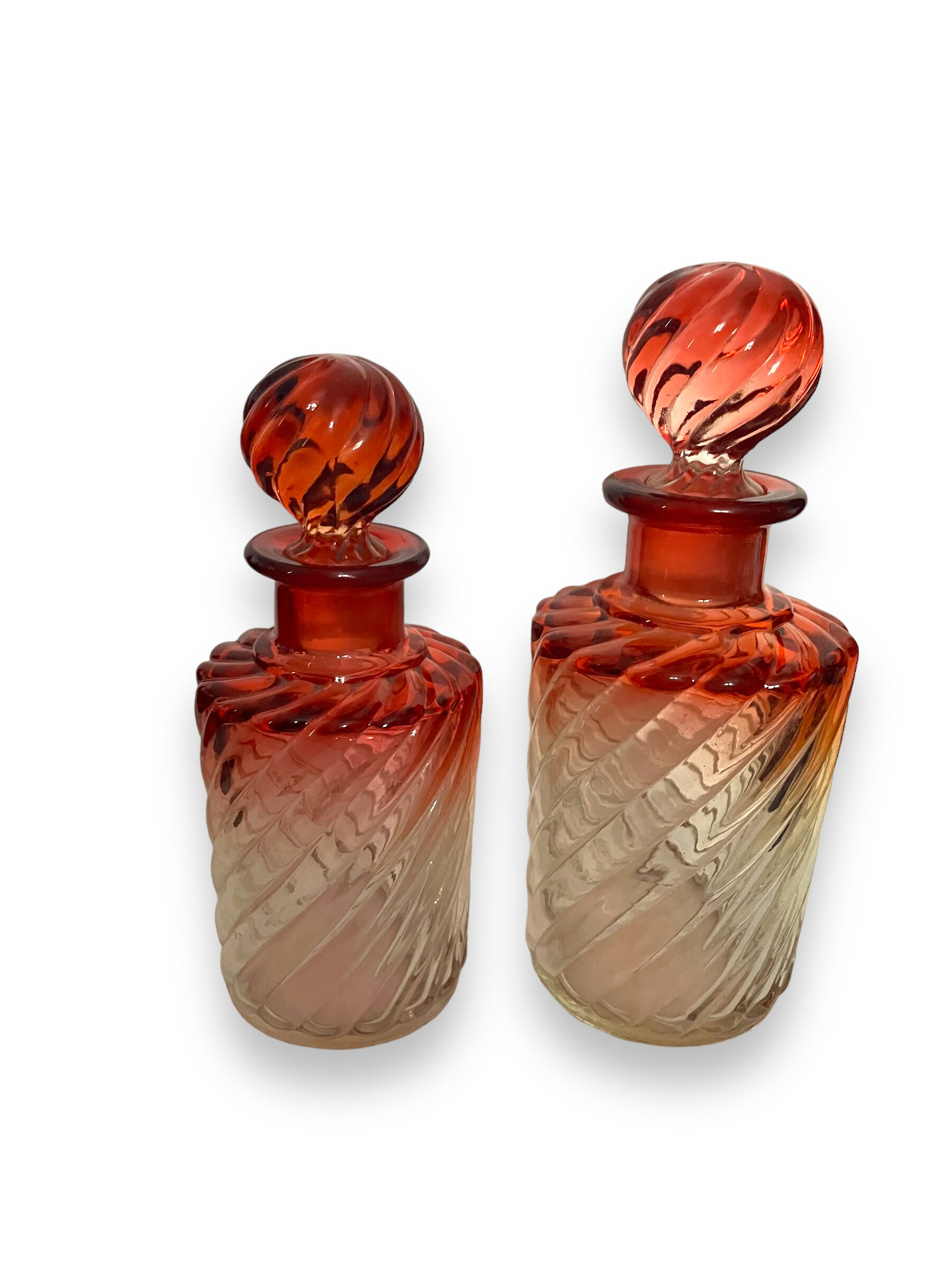 Lot De 3 Flacons En Cristal Baccarat Modèle Bambou - Très Bon état