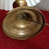 Pair of bronze bedside lamps with pleated lampshade