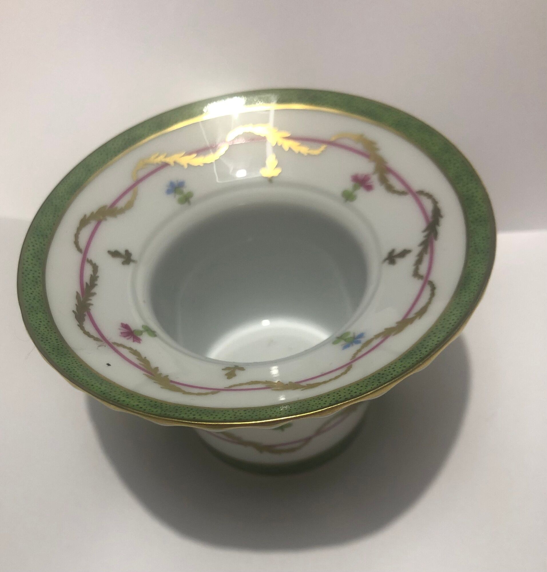 Haviland Old Paris Porcelain Candle Holder Green