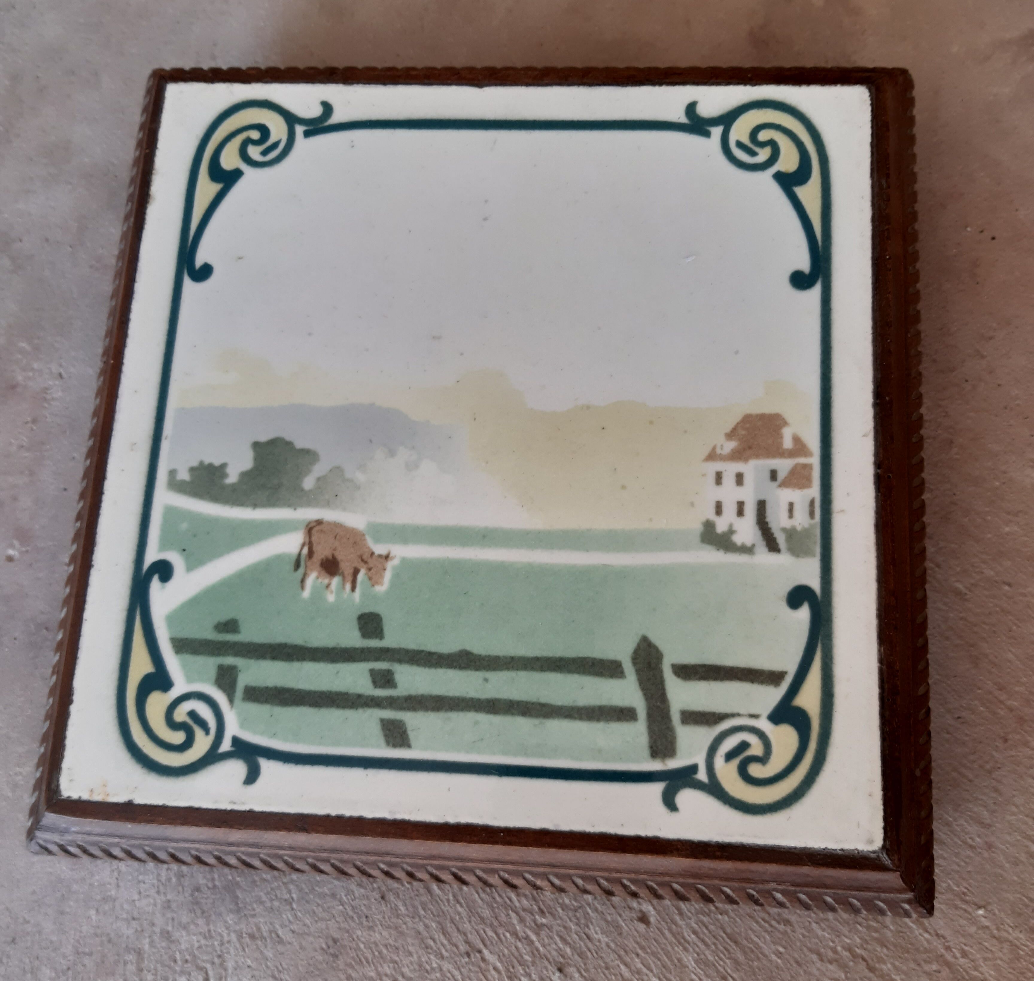 Wooden and ceramic underside 50s
