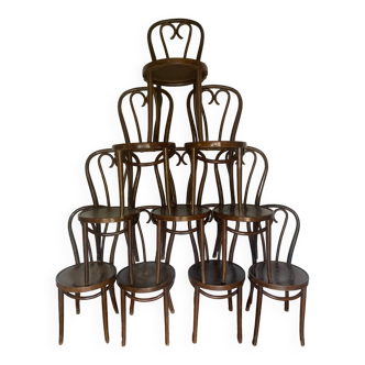 Set of 10 vintage bistro chairs