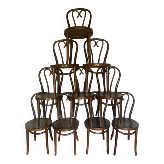 Lot de 10 chaises bistro vintage