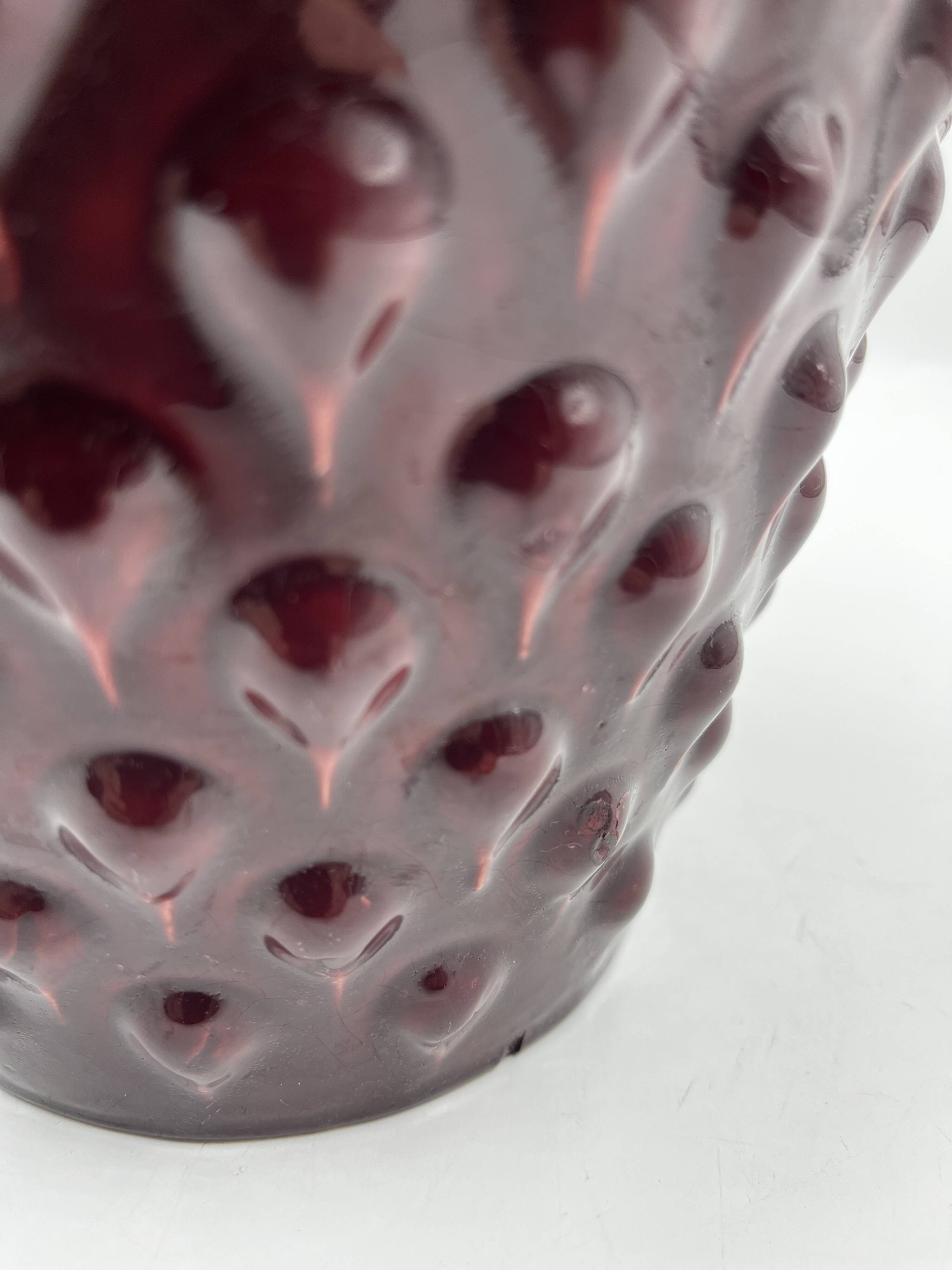 Burgundy ceramic planter