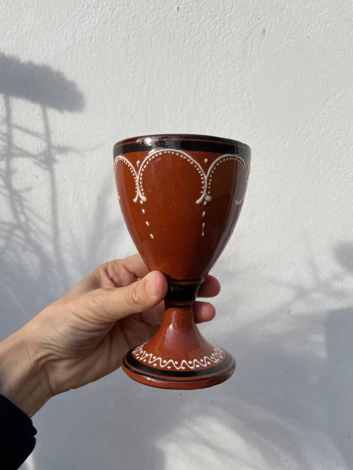 6 earthenware stemmed glasses / handcrafted ceramic work