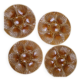 Set of 4 vintage Sicla Portugal oyster plates in earthenware