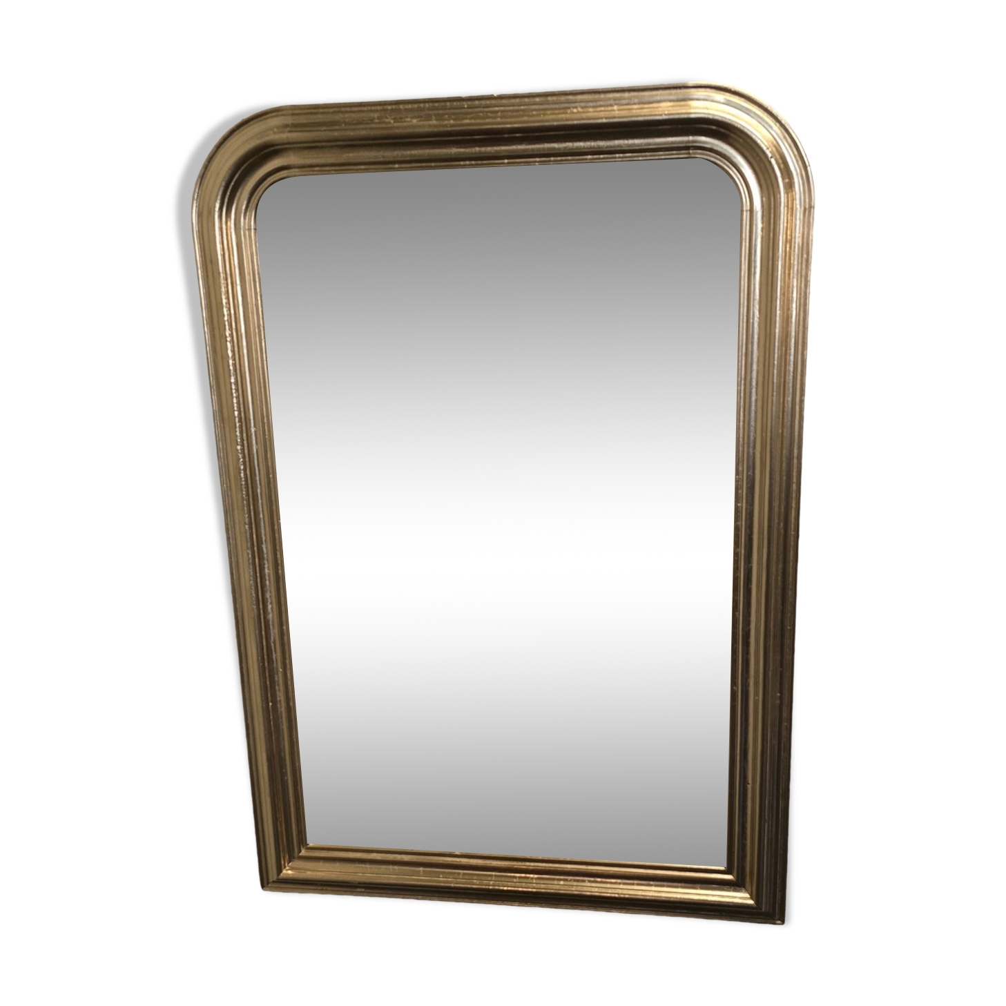 Old Louis Philippe style gilded mirror with mercury mirror