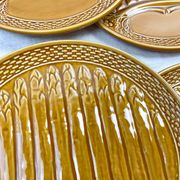 6 asparagus plates in slurry earthenware made in france 1970