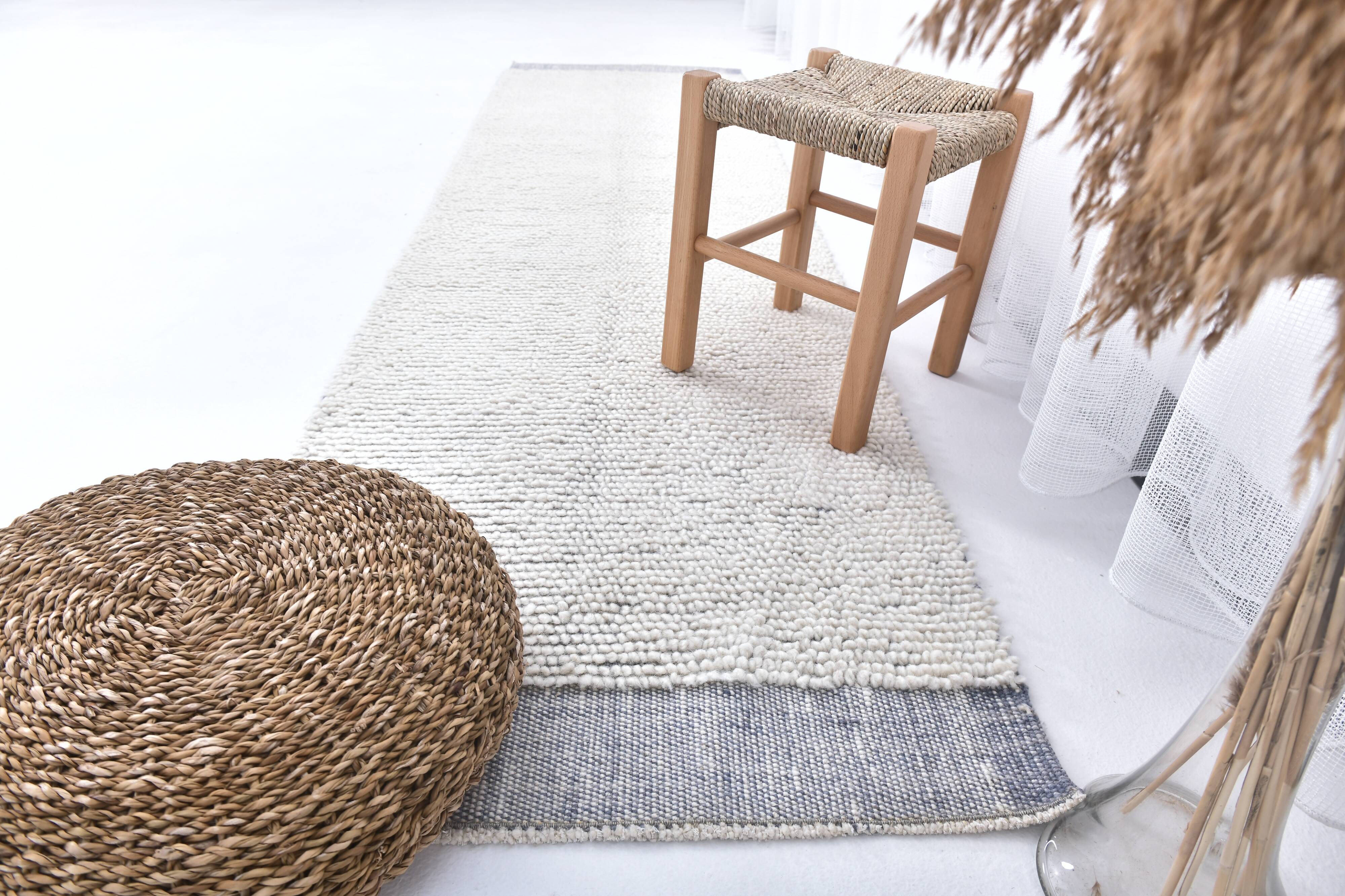 2x8 Blue White Moroccan Runner Rug, 68x250 Cm