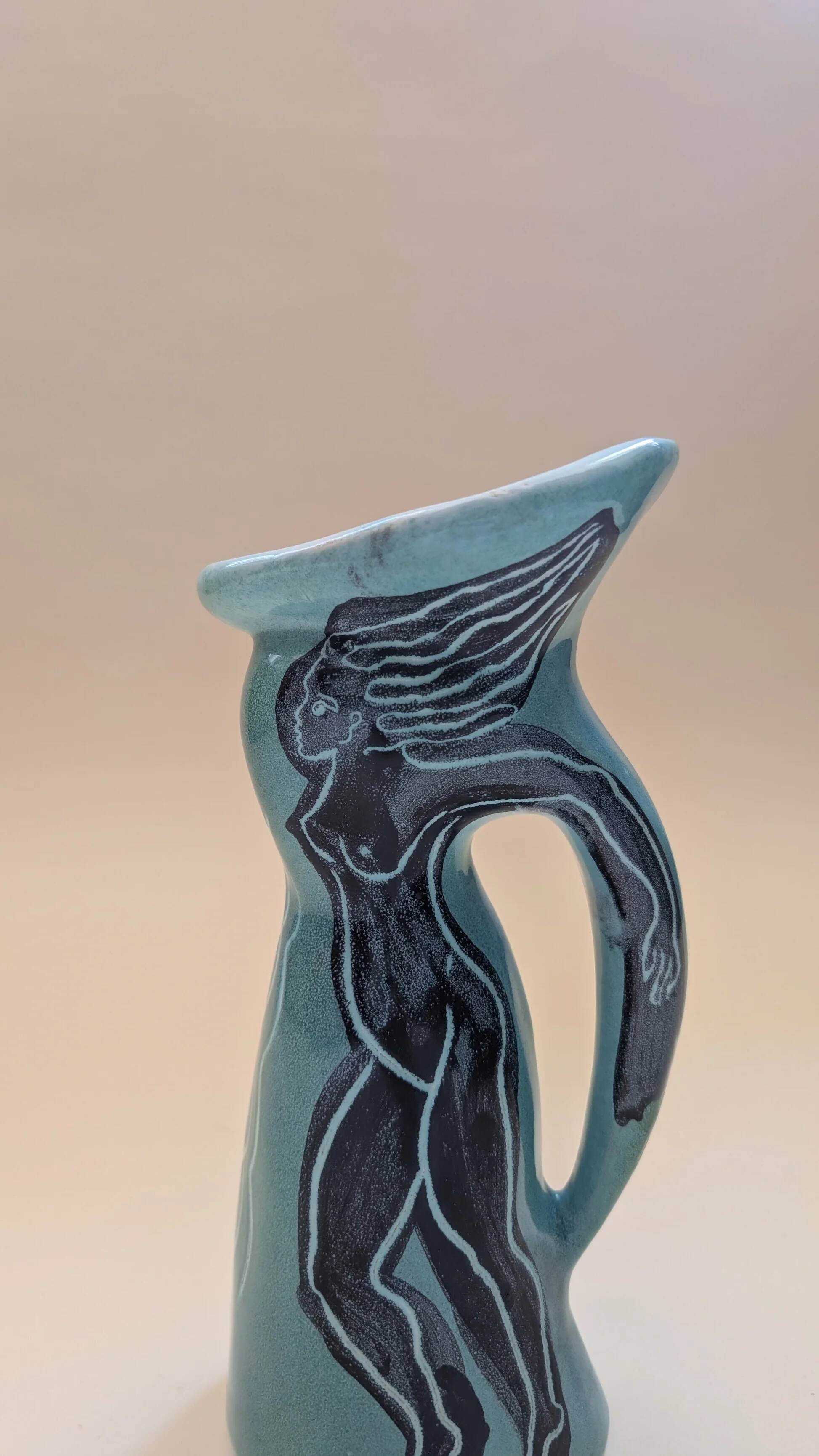 Ceramic pitcher by Jacques Sagan in Vallauris