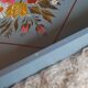 Hand-painted blue wooden tray