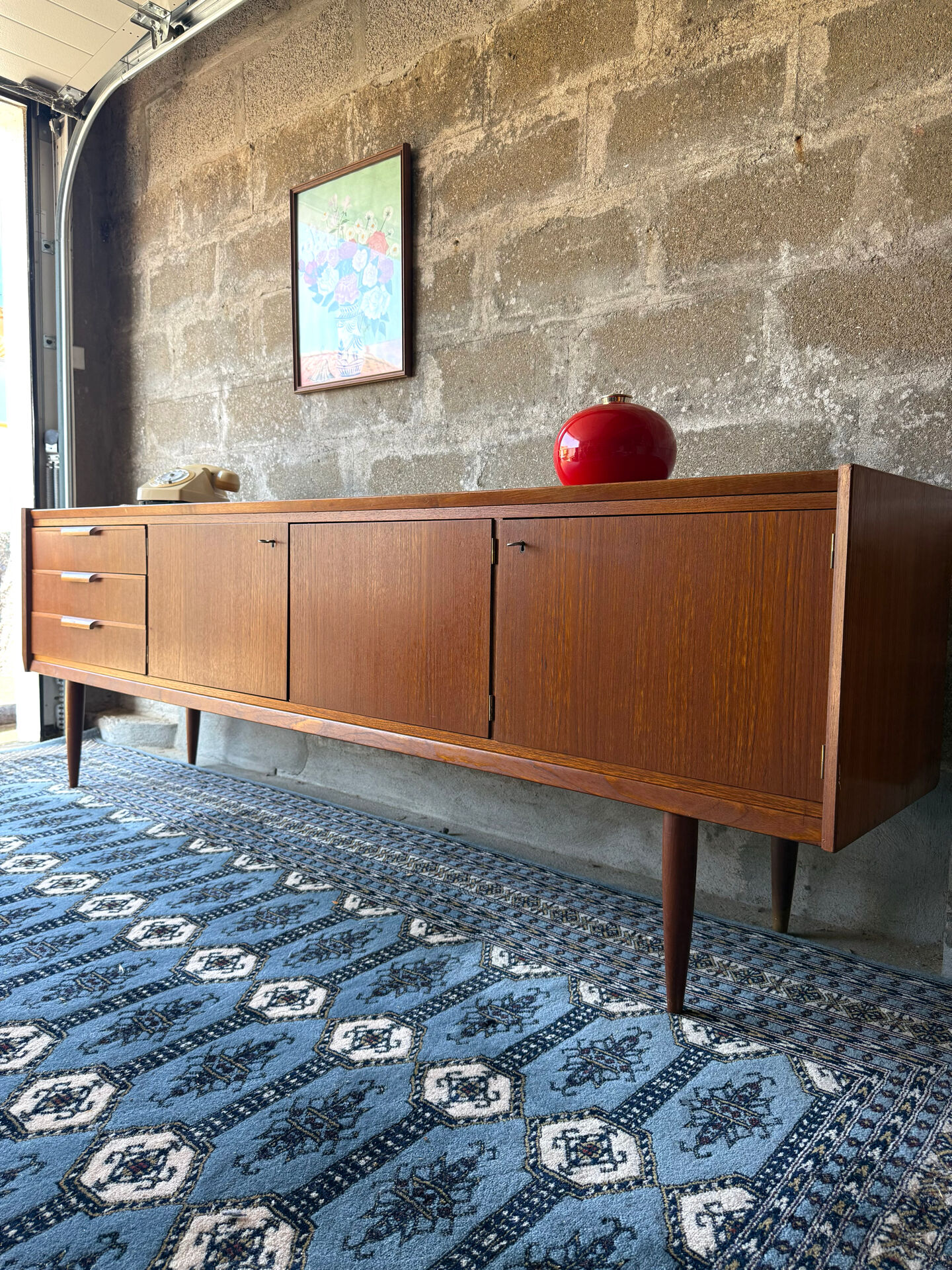 Vintage Scandinavian teak sideboard, 1960.