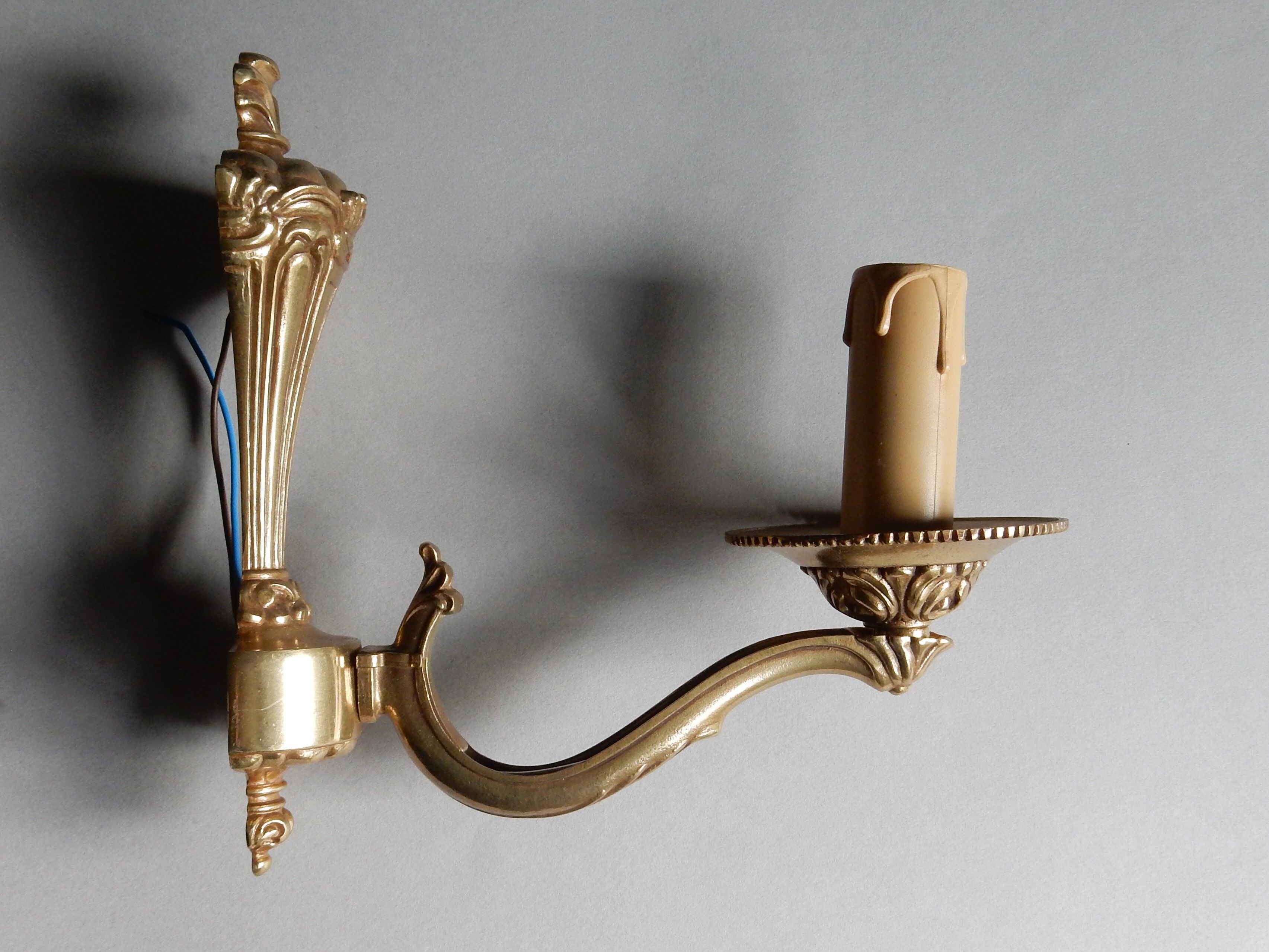 Brass wall lamp chandelier a flame