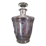 Carafe à spiritueux en cristal fin gravé motifs fougère