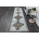 1970s Vintage Turkish Oushak Handmade Wool Cotton Blue Runner Rug 91x352