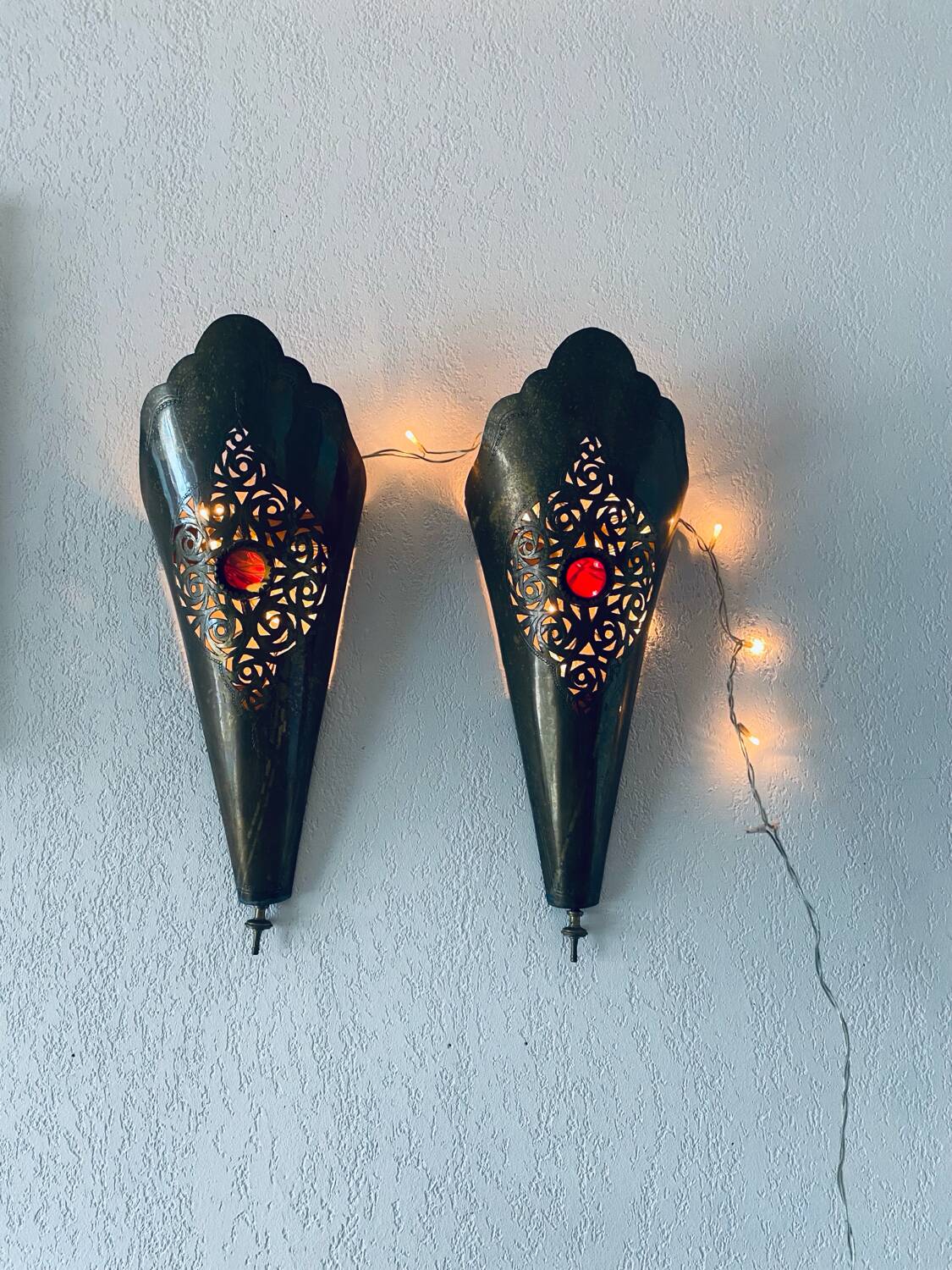 Pair of oriental wall lanterns