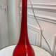 Large red Murano style Italian blown glass lamp and seventies lampshade from the 70s