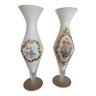 Duo vintage opaline vases