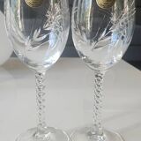 Lot of 4 large red wine glasses. Fleury cut Epi/Crystal Arques 24.5cl