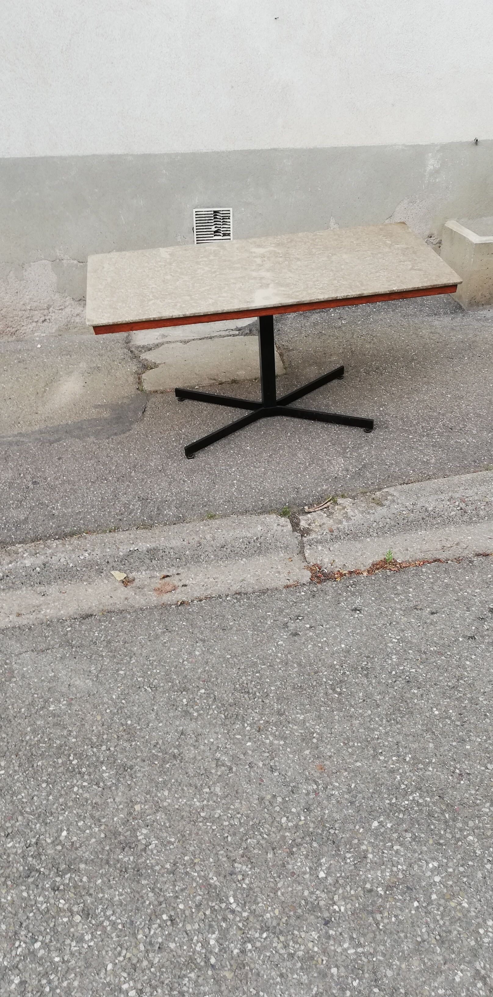 Vintage beige marble coffee table