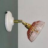 Vintage pink glass lampshade - tableware collection