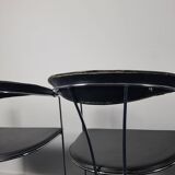 Set of 4 vintage Ursula chairs in black leather, Italian, from Arrben 1980
