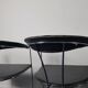 Set of 4 vintage Ursula chairs in black leather, Italian, from Arrben 1980