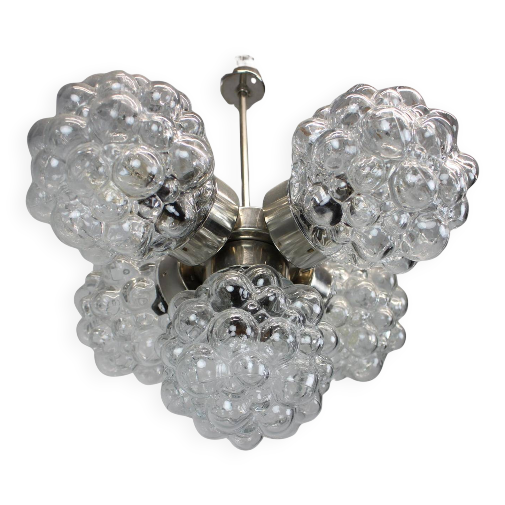Bubble glass chandelier by Kamenický Šenov, Czechoslovakia, 1970s