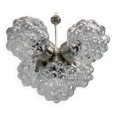 Lustre en verre à bulles par Kamenický Šenov, Tchécoslovaquie, années 1970
