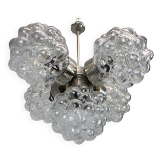 Bubble glass chandelier by Kamenický Šenov, Czechoslovakia, 1970s