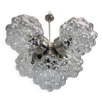 Bubble glass chandelier by Kamenický Šenov, Czechoslovakia, 1970s