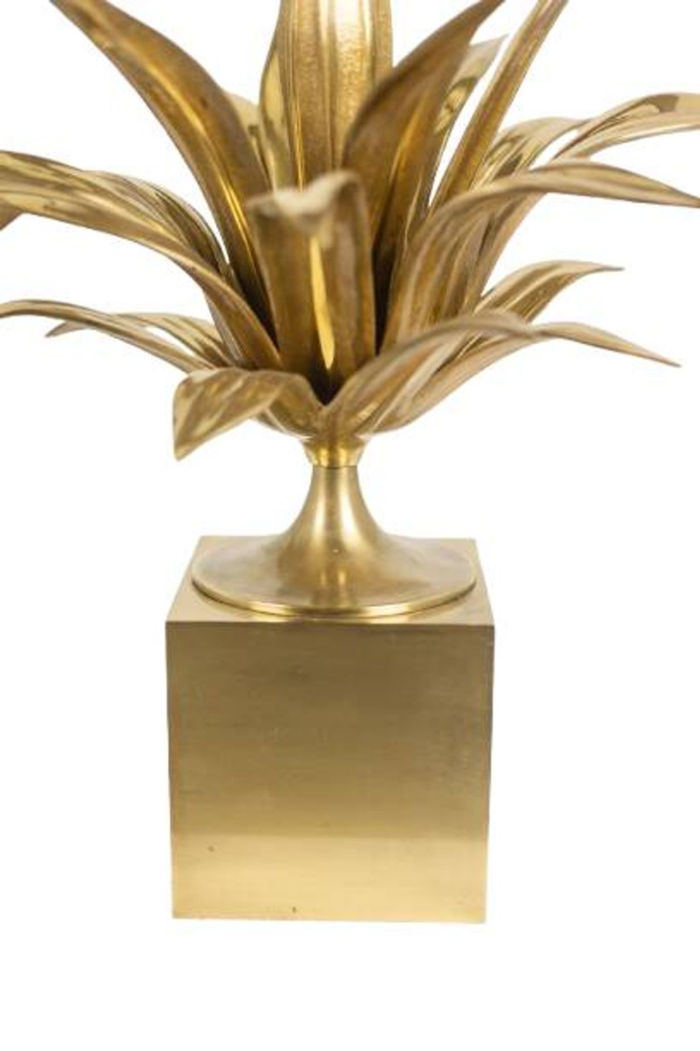 Maison Charles, "Agave" lamp in gilded bronze and patinated brass. 1970s