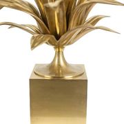 Maison Charles, "Agave" lamp in gilded bronze and patinated brass. 1970s
