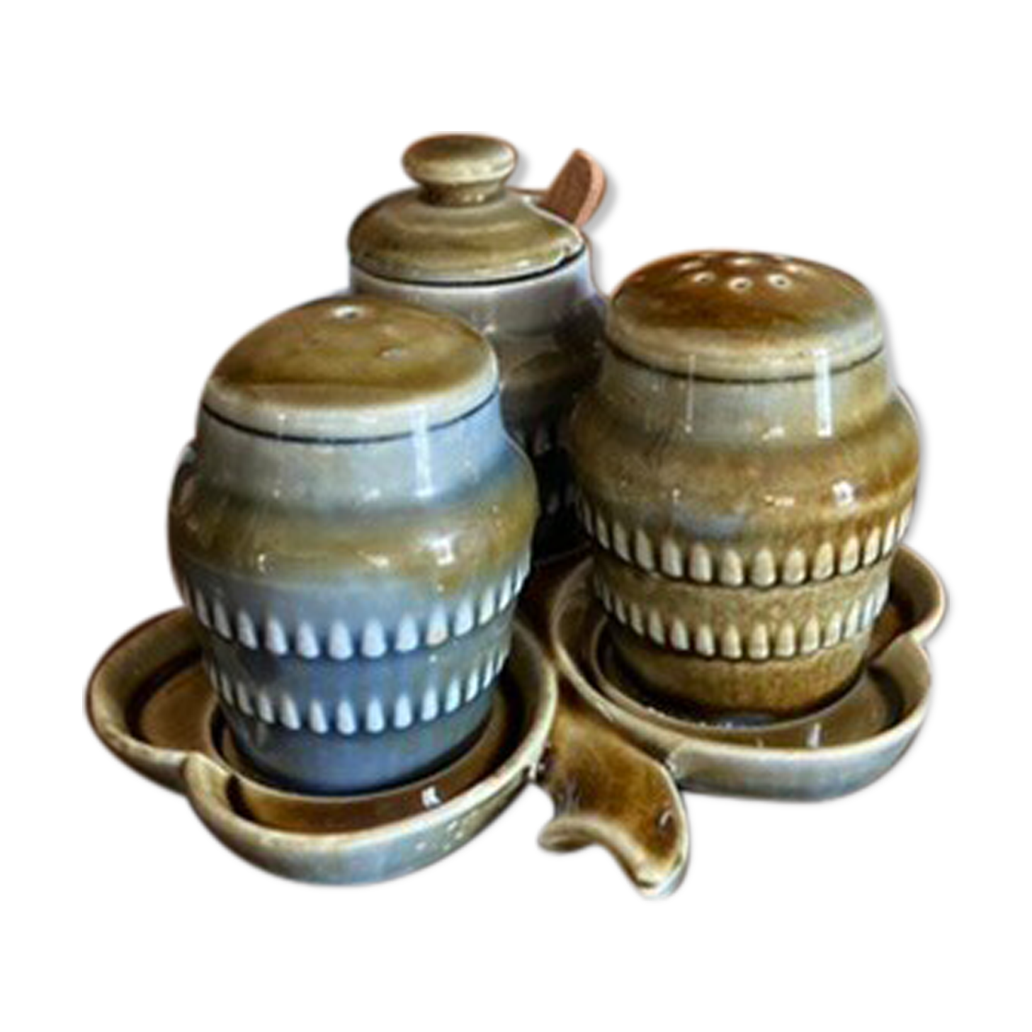 Vintage sandstone salt and pepper shaker