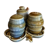 Salière et poivrière en grès vintage