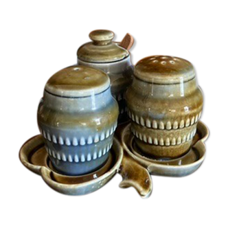 Vintage sandstone salt and pepper shaker