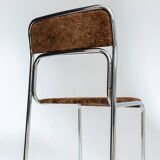Chrome chair in brown velvet Italian design