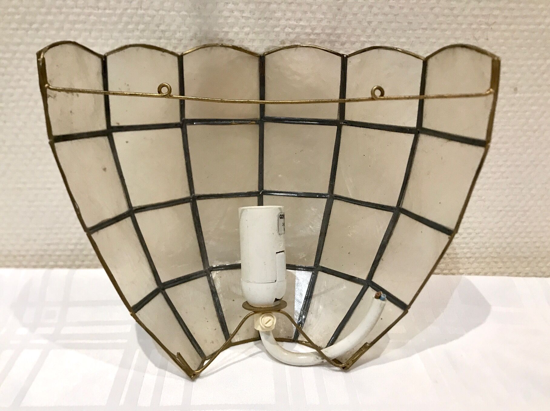 Pair of mother-of-pearl shell sconces