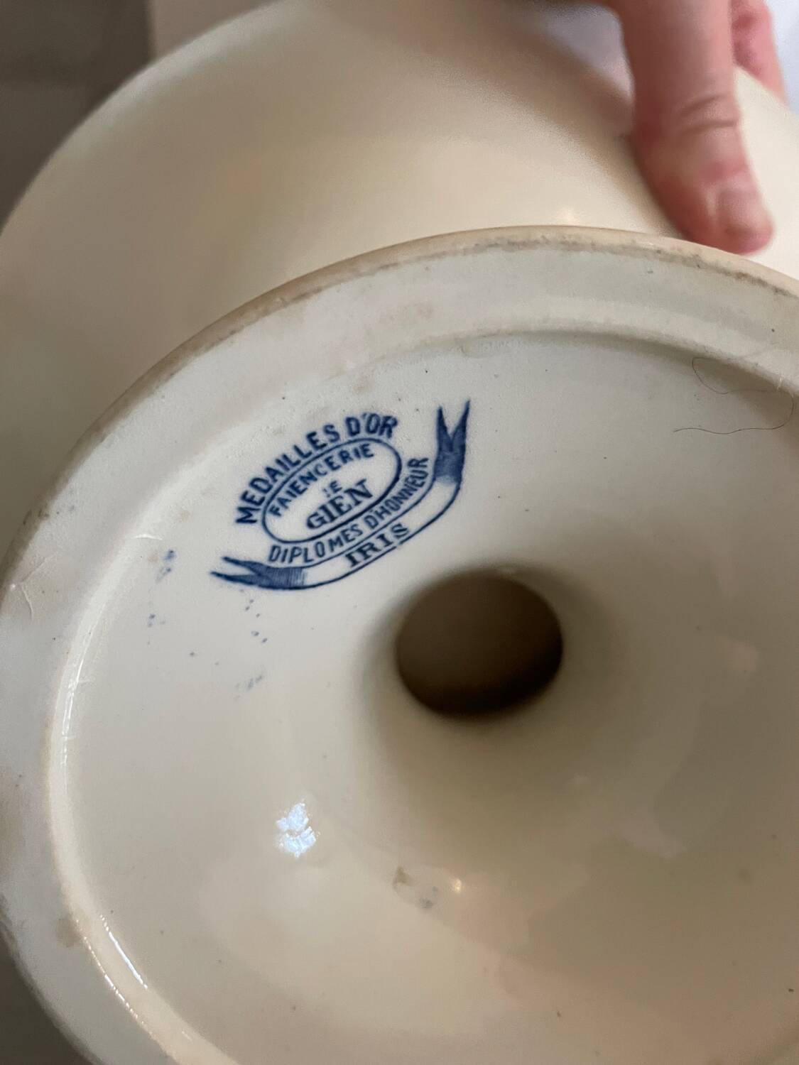 Gien porcelain compote bowl