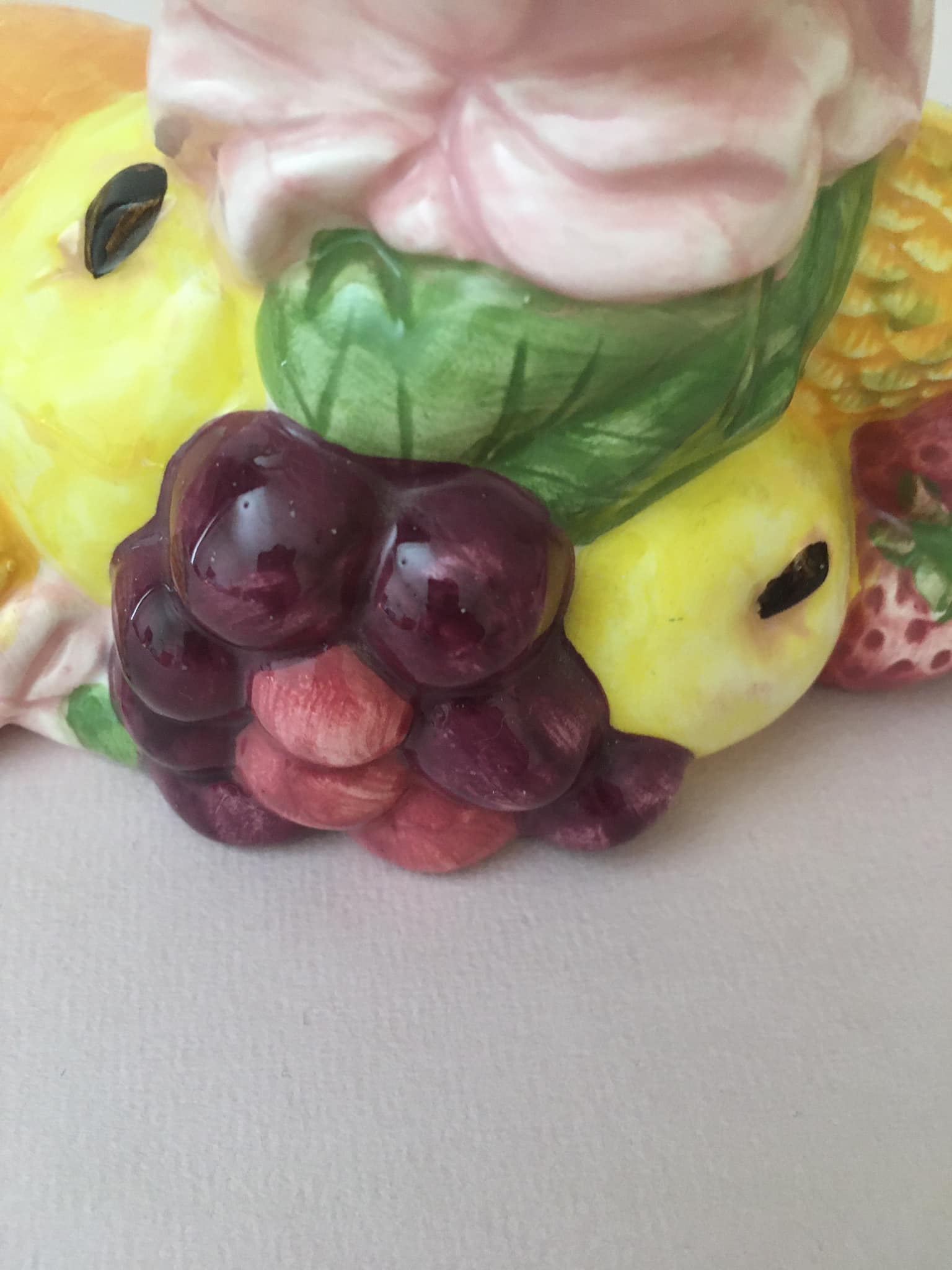 3-burner slurry candle signed Francesco Guarino, fruit motifs