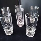 6 Verres à cocktail , whisky , soda en verre VMC