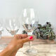6 vintage crystal water glasses