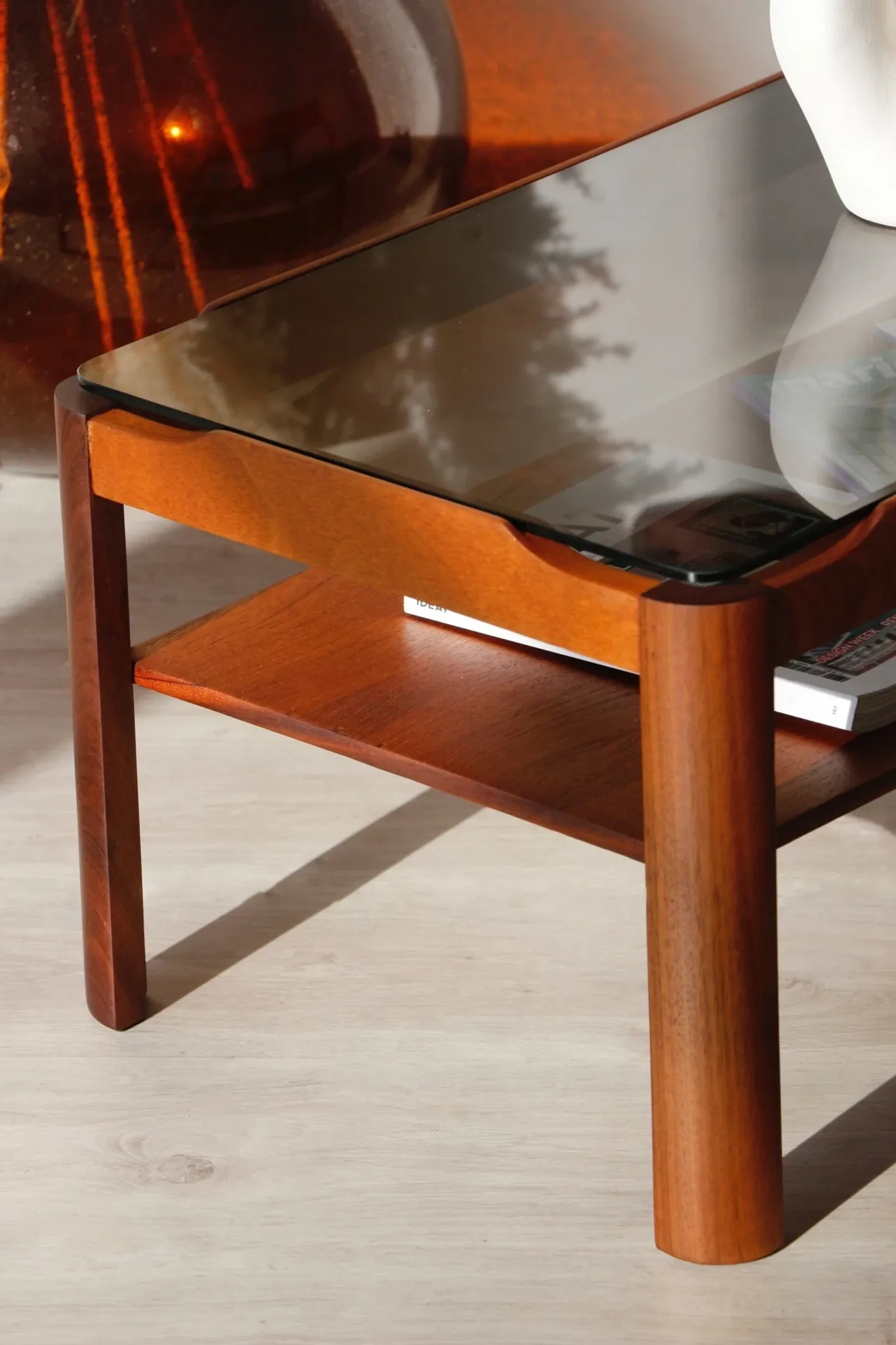 Vintage rectangular coffee table – Solid teak – Myer