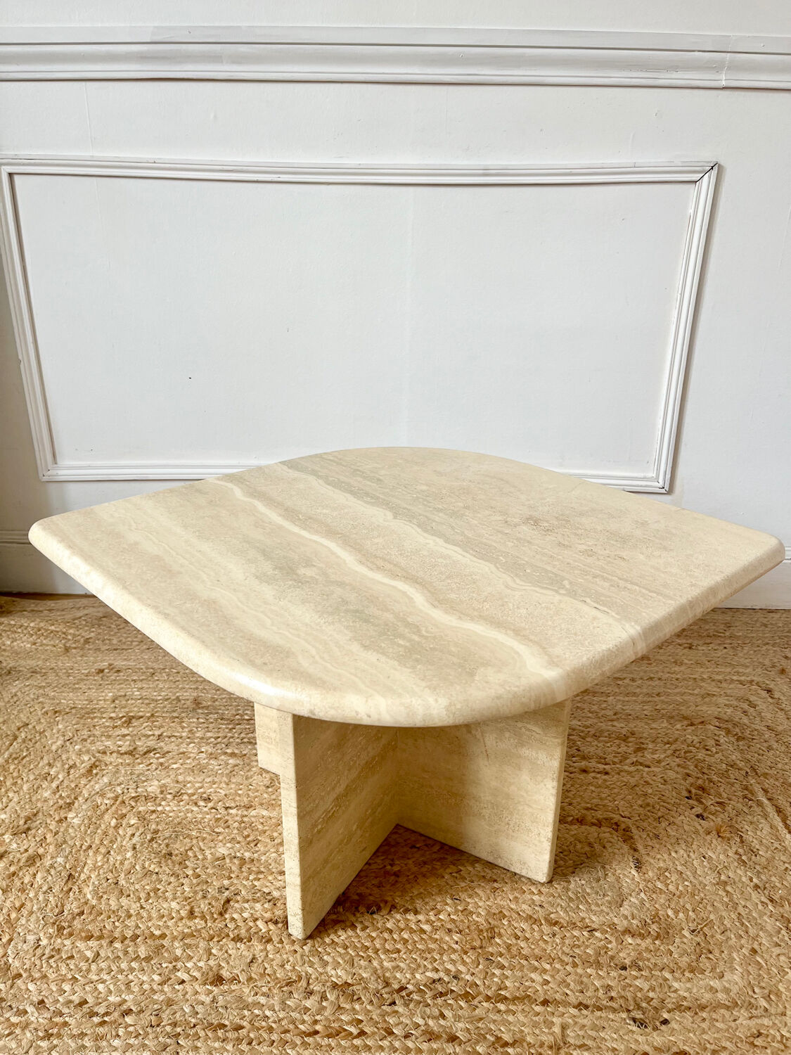Travertine coffee table