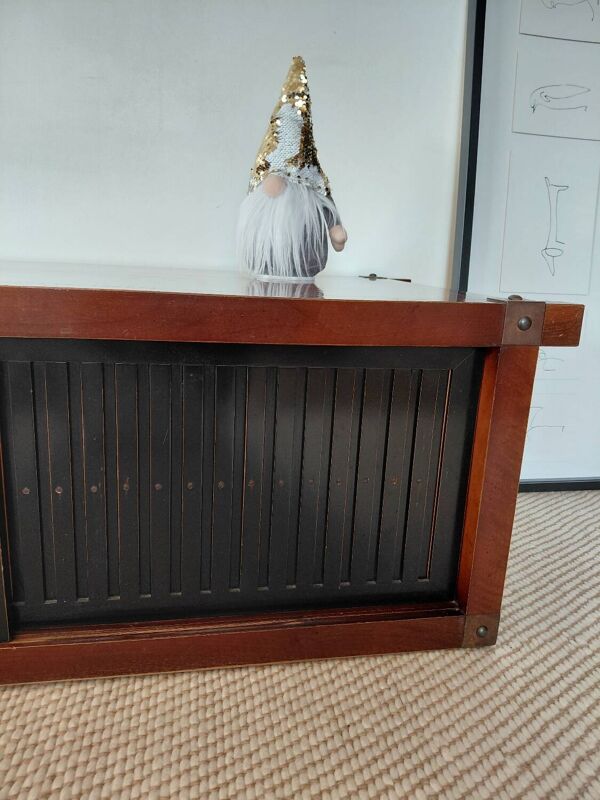 Buffet, meuble TV en bois Roche Bobois, style japandi