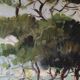 Painting The Avignon Bridge impressionist landscape Oil on canvas 30s 40s